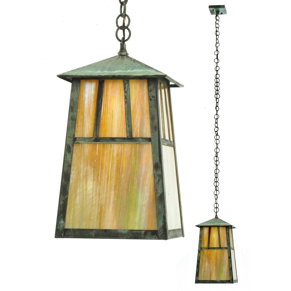 8 Inch sq elongated double bar lantern Pendant