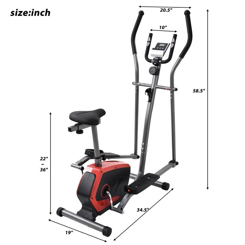 Exercise Machine With Digital LCD Display,8 Levels Adjustable