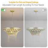 8-Light 23.6" Wide Crystal Waterfall Chandelier