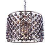 8 Light 27.5" Polished Nickel Smoke Crystal Chandelier - 21.00