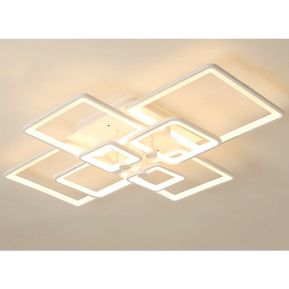 8-Light Dimmable White LED Flush Mount Light with Remote