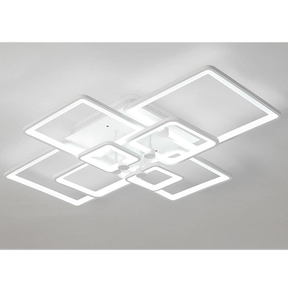 8-Light Dimmable White LED Flush Mount Light with Remote