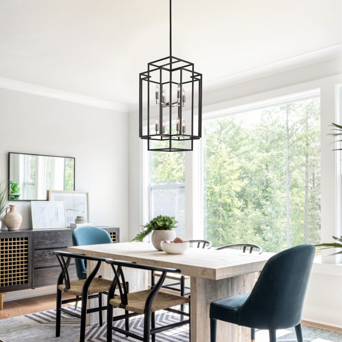 8-Light Lantern Tiered Pendant Light Fixtures