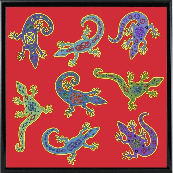 8 Lizards-WILBAS107028 Framed Print 8.5"x8.5" by Willow Bascom
