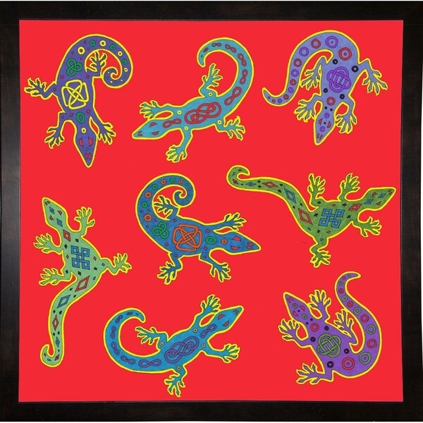 8 Lizards-WILBAS107028 Framed Print 8.5"x8.5" by Willow Bascom