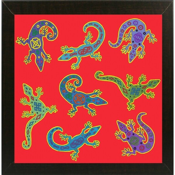8 Lizards-WILBAS107028 Framed Print 8.5"x8.5" by Willow Bascom