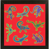 8 Lizards-WILBAS107028 Framed Print 8.5"x8.5" by Willow Bascom