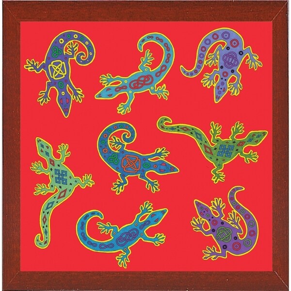 8 Lizards-WILBAS107028 Framed Print 8.5"x8.5" by Willow Bascom