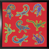 8 Lizards-WILBAS107028 Framed Print 8.5"x8.5" by Willow Bascom