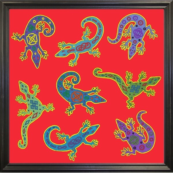8 Lizards-WILBAS107028 Framed Print 8.5"x8.5" by Willow Bascom