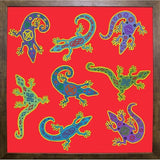 8 Lizards-WILBAS107028 Framed Print 8.5"x8.5" by Willow Bascom