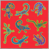 8 Lizards-WILBAS107028 Framed Print 8.5"x8.5" by Willow Bascom