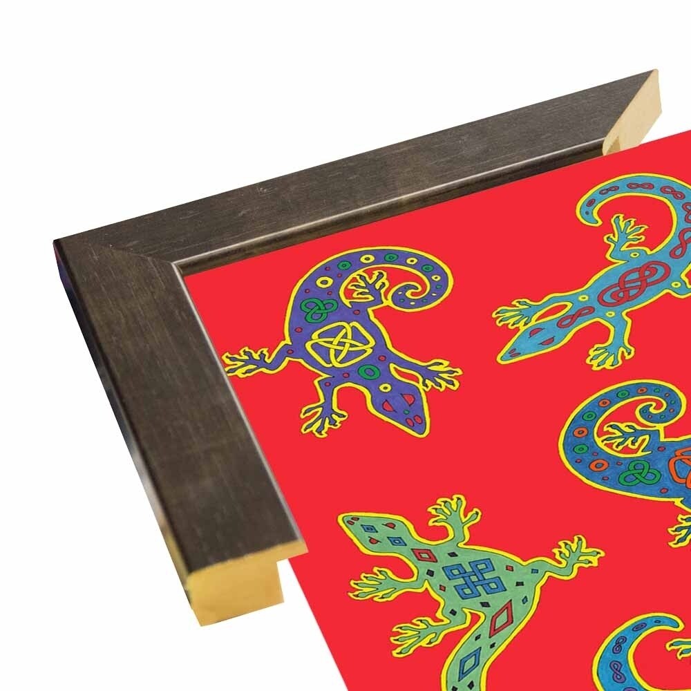 8 Lizards-WILBAS107028 Framed Print 8.5"x8.5" by Willow Bascom