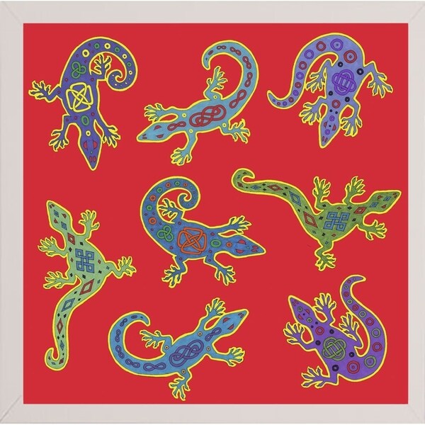 8 Lizards-WILBAS107028 Framed Print 8.5"x8.5" by Willow Bascom