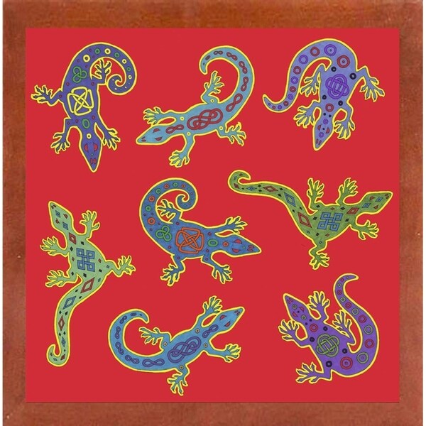 8 Lizards-WILBAS107028 Framed Print 8.5"x8.5" by Willow Bascom
