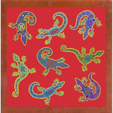 8 Lizards-WILBAS107028 Framed Print 8.5"x8.5" by Willow Bascom