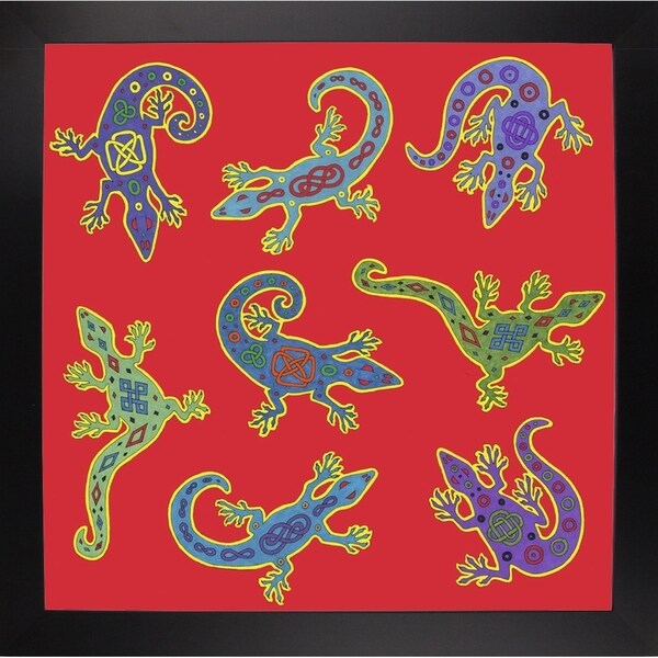 8 Lizards-WILBAS107028 Framed Print 8.5"x8.5" by Willow Bascom
