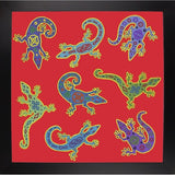 8 Lizards-WILBAS107028 Framed Print 8.5"x8.5" by Willow Bascom