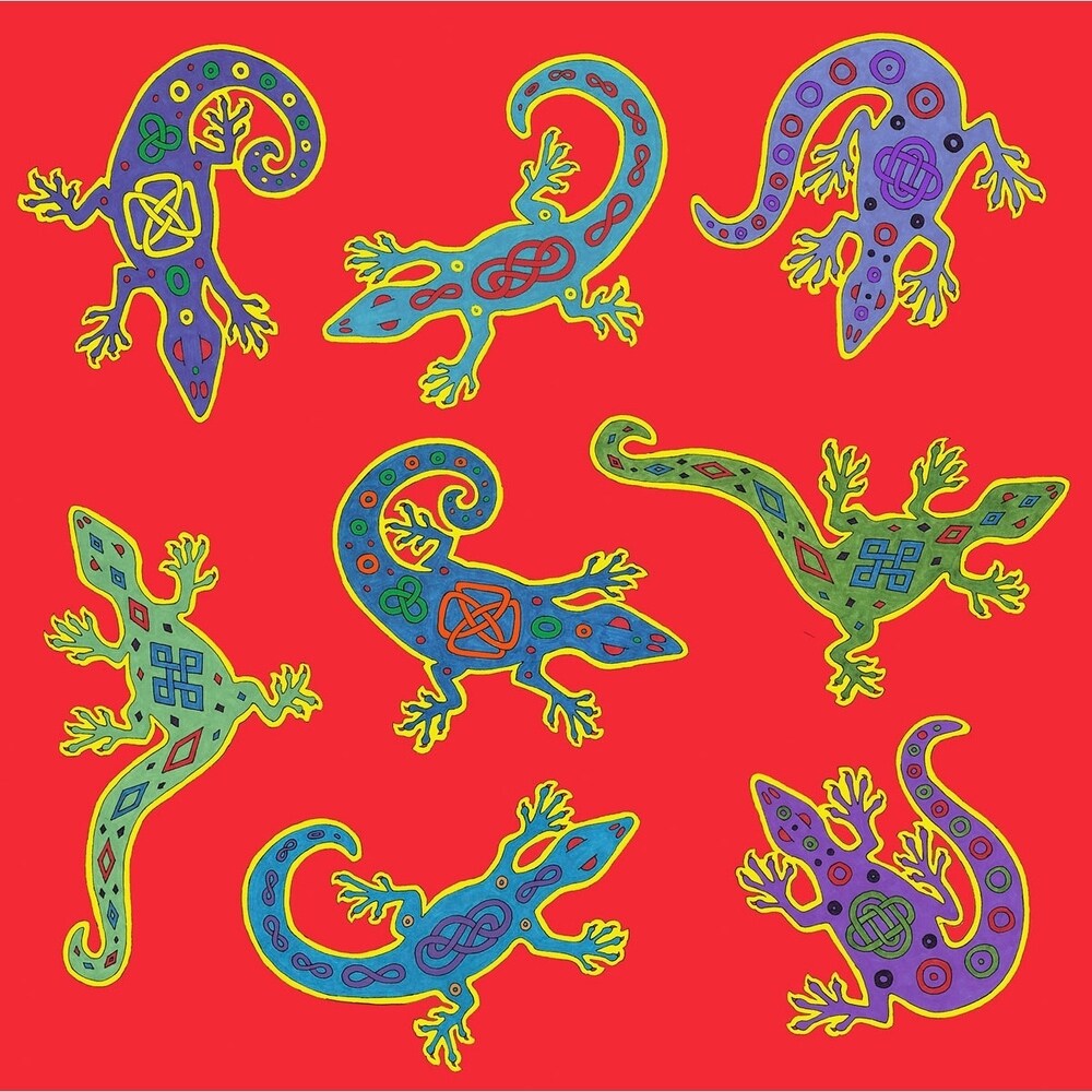 8 Lizards-WILBAS107028 Framed Print 8.5"x8.5" by Willow Bascom