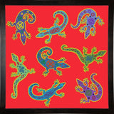 8 Lizards-WILBAS107028 Framed Print 8.5"x8.5" by Willow Bascom