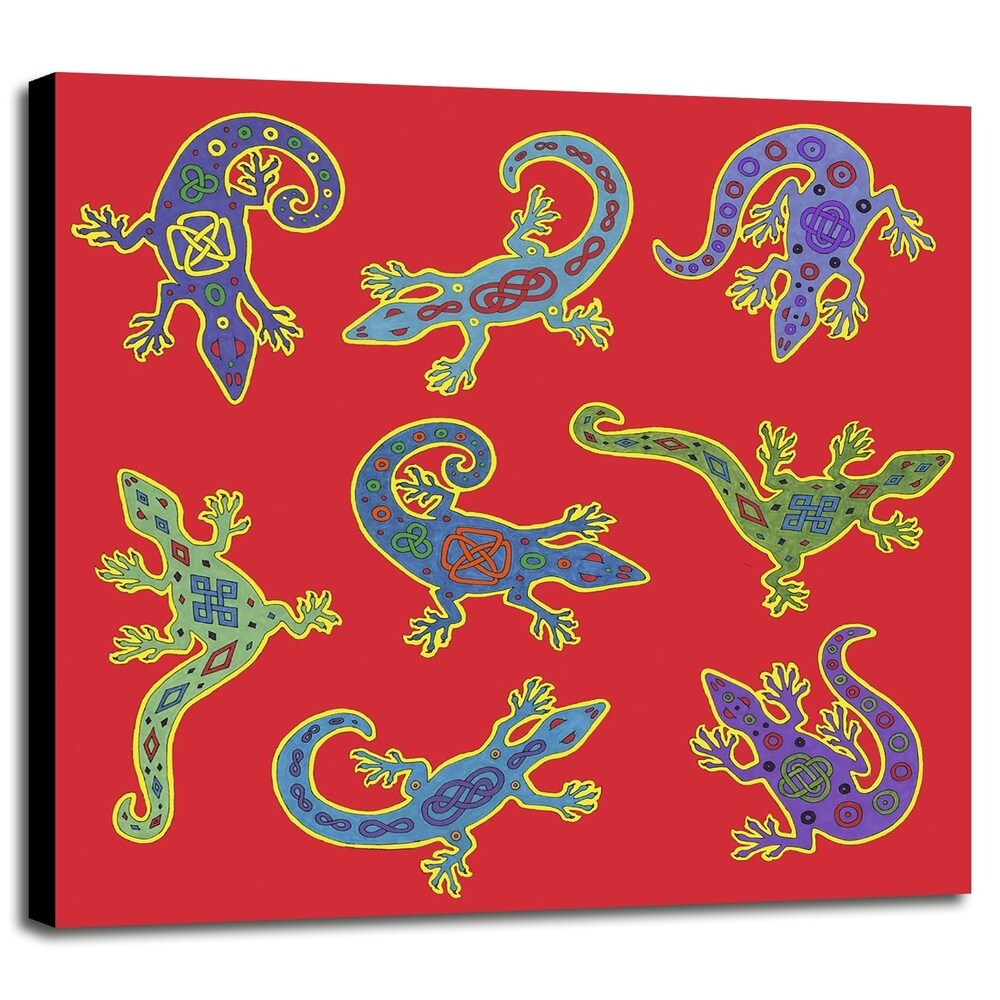 8 Lizards-WILBAS107028 Framed Print 8.5"x8.5" by Willow Bascom