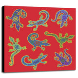 8 Lizards-WILBAS107028 Framed Print 8.5"x8.5" by Willow Bascom