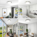 8 Pack 11-Inch LED Brushed Nickel Flush Mount Ceiling Light - 11" x 11" x 2"