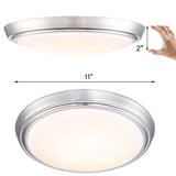 8 Pack 11-Inch LED Brushed Nickel Flush Mount Ceiling Light - 11" x 11" x 2"