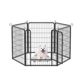 8 Panels Heavy Duty Metal Pet Fence Playpen Kit Indoor/Outdoor Pet Dog Fence Playground Exercise Pen (31.7 in. H x 27.4 W)