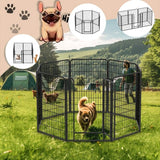 8 Panels Heavy Duty Metal Playpen with door,31.7"H Dog Fence Pet Exercise Pen for Outdoor, Indoor