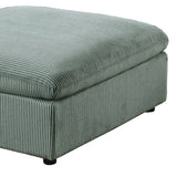 8 Piece Corduroy Upholstered Modular Sectional Sofa with Ottoman
