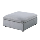8 Piece Corduroy Upholstered Modular Sectional Sofa with Ottoman