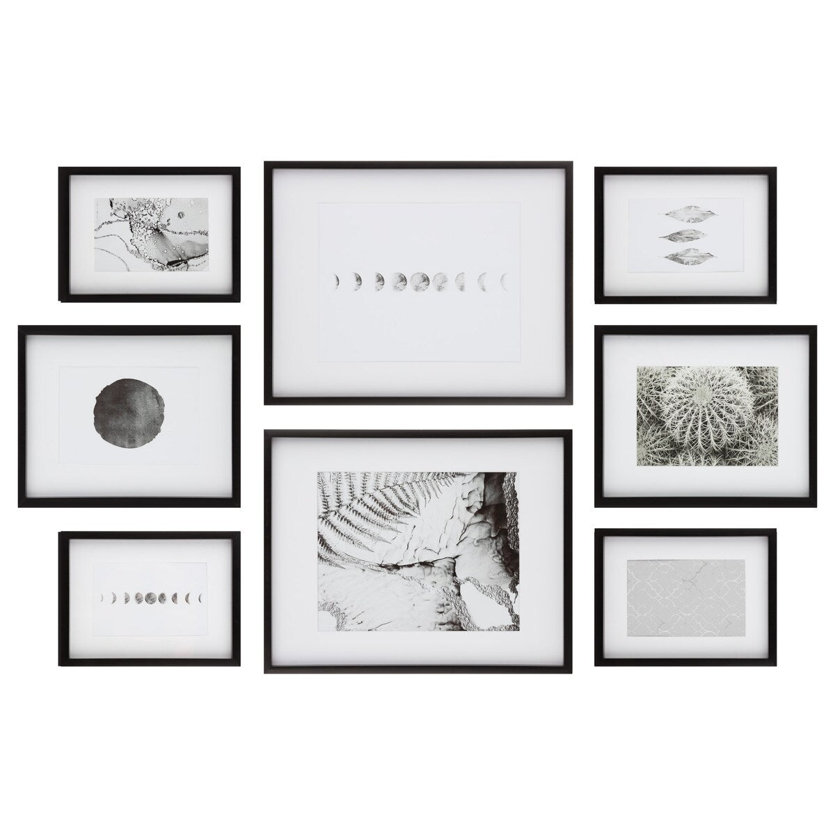 8 Piece Gallery Wall Frame Set with Decorative Art & Hanging Template