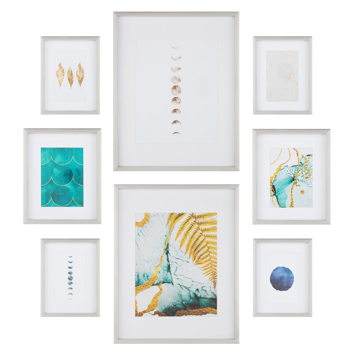8 Piece Gallery Wall Frame Set with Decorative Art & Hanging Template