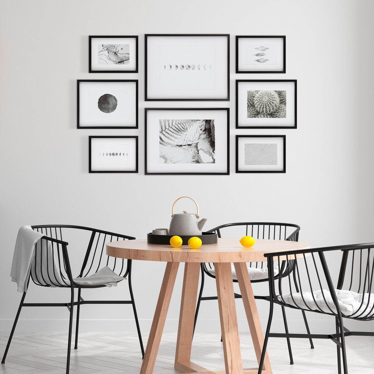 8 Piece Gallery Wall Frame Set with Decorative Art & Hanging Template