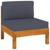 8 Piece Garden Lounge Set with Dark Gray Cushions Acacia Wood