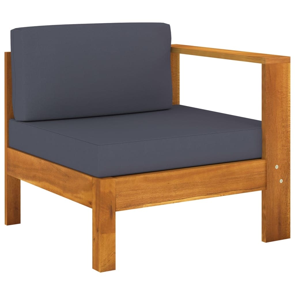 8 Piece Garden Lounge Set with Dark Gray Cushions Acacia Wood
