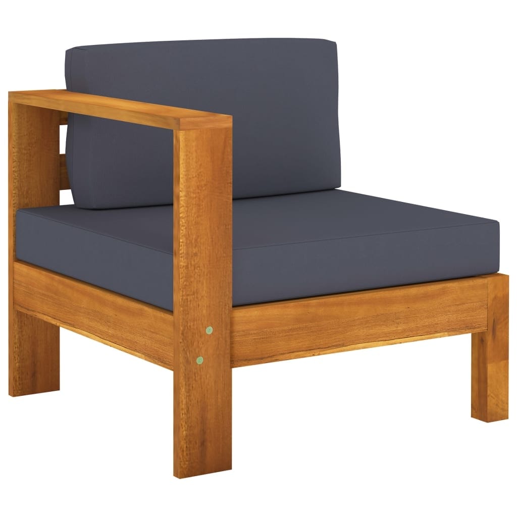 8 Piece Garden Lounge Set with Dark Gray Cushions Acacia Wood