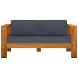 8 Piece Garden Lounge Set with Dark Gray Cushions Acacia Wood