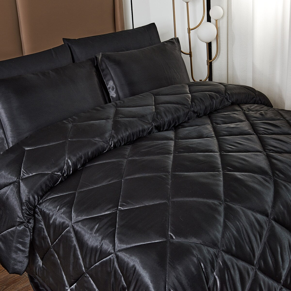 8 Piece Luxury Silky Satin Comforter Set