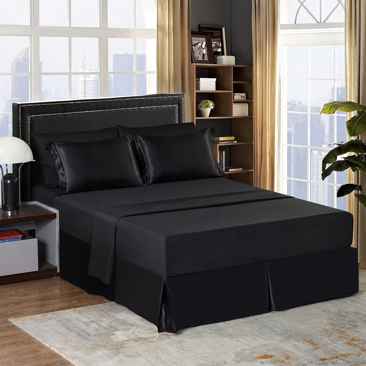 8 Piece Luxury Silky Satin Comforter Set