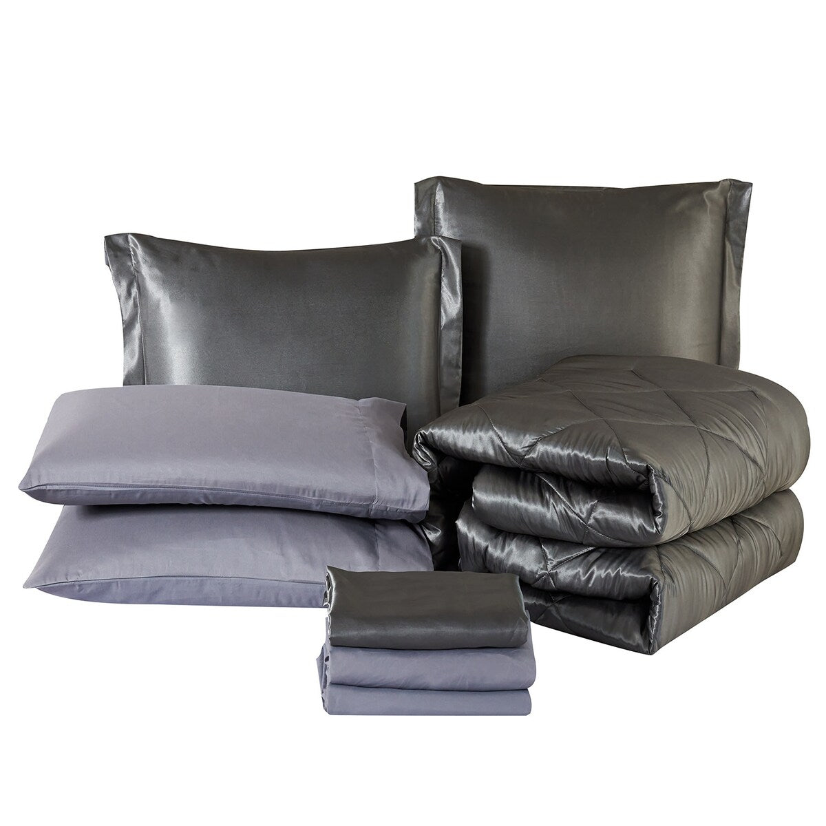 8 Piece Luxury Silky Satin Comforter Set