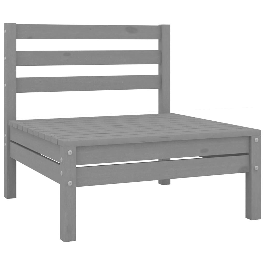 8 Piece Patio Lounge Set Solid Pinewood Gray