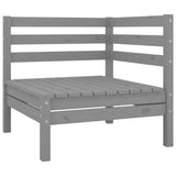 8 Piece Patio Lounge Set Solid Pinewood Gray