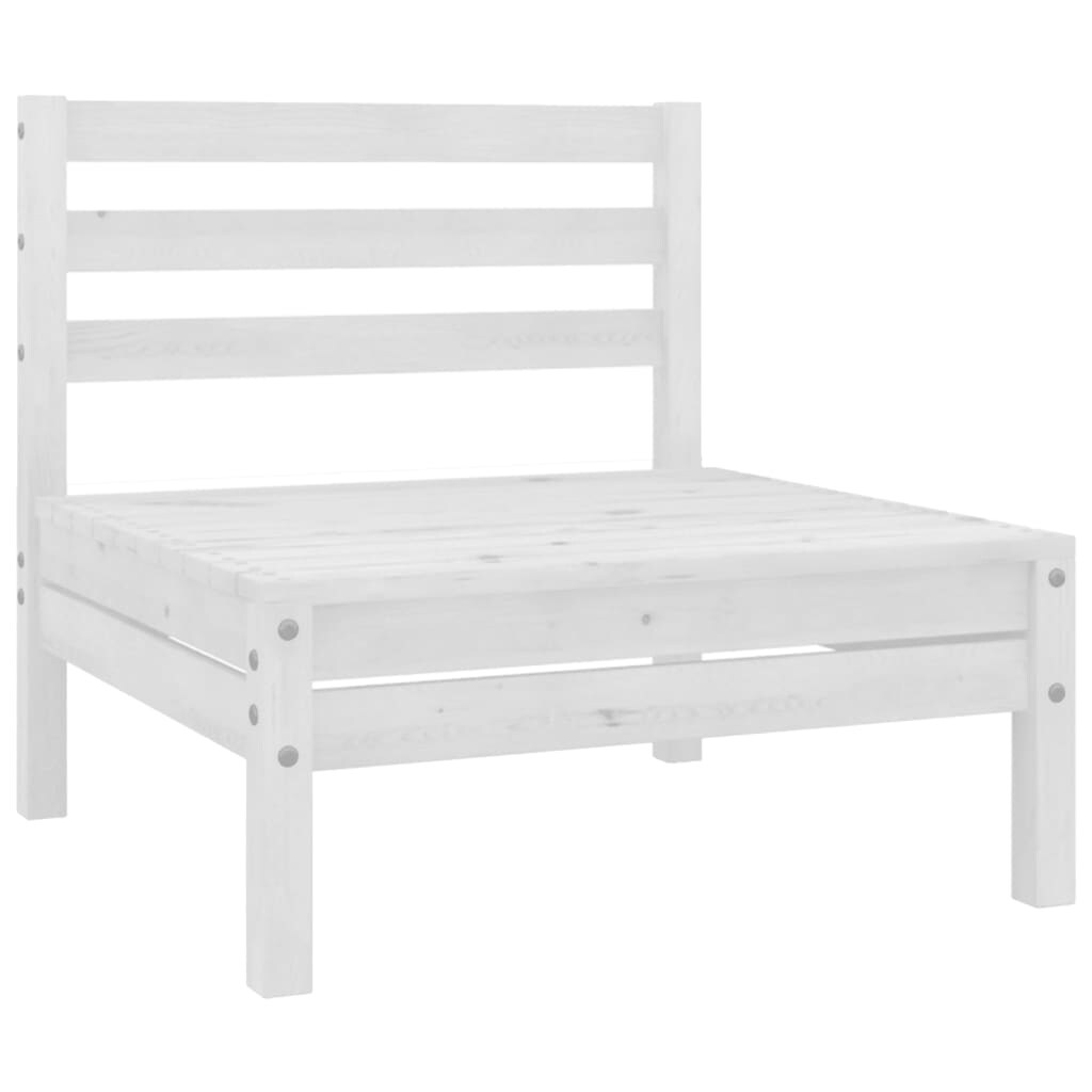 8 Piece Patio Lounge Set Solid Pinewood White