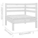 8 Piece Patio Lounge Set Solid Pinewood White