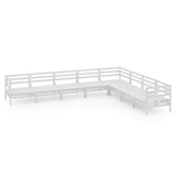 8 Piece Patio Lounge Set Solid Pinewood White