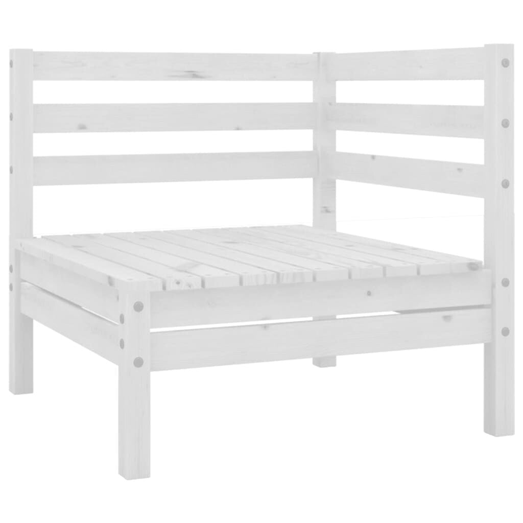 8 Piece Patio Lounge Set Solid Pinewood White