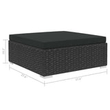 8 Piece Patio Lounge Set with Cushions Poly Rattan Black
