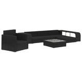 8 Piece Patio Lounge Set with Cushions Poly Rattan Black